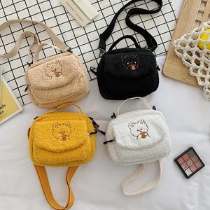Evening Bags Ladies Embroidery Zipper Cloth Purse Mobile Phone Bag Women Mini Plush Shoulder Female Small Canvas Cross Body