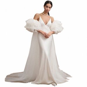 Mantello da sposa da sogno con strati gonfi Manica in tulle Fi Giacca da sposa Fi Giacca avvolgente da sposa staccabile TSWD048 H44S #