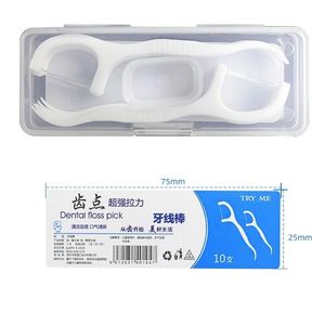 10pcs/bag Dental Flosser Picks Teeth Stick Tooth Clean Oral Cleaning Care Disposable Floss Thread Toothpicks