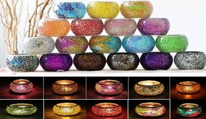 Castiçal de vidro em mosaico de cristal, peças centrais para o dia dos namorados, decoração de casamento, lanterna, não vela wx9311867820