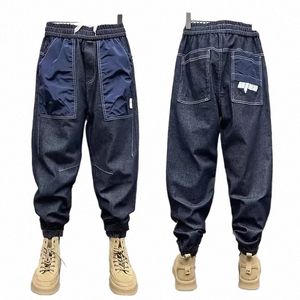 Homens Harem Denim Pant splice Hip Hop Harajuku Baggy Jeans de alta qualidade Calças de perna larga New in Fi Streetwear calças masculinas 89Zj #