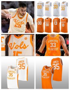 2024 Personalizado Homens Mulheres Crianças Vols Basquete Jerseys Tennessee Voluntários Basquete Jerseys 25 Santiago Vescovi 5 Zakai Zeigler 13 Nkamhoua Costurado Laranja