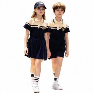 Nuova scuola materna uniforme Summer School Uniform Set Giochi per bambini della scuola primaria Uniforme di classe Festa nazionale Insegnante y1lw #