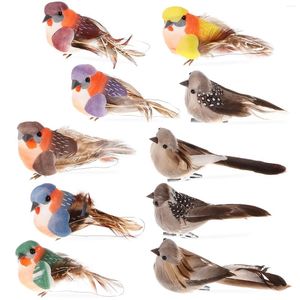 Dekorativa figurer 10 PCS FOAM Bird Artificial Ornaments Modeller för träd heminredning Söta falska fåglar Dekorationer trädgårdsskötsel birdie