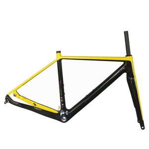 Telai bici 2021 Seraph Flat Mount Freno a disco Telaio in ghiaia di carbonio Gr029 Biciclette da ciclocross Vernice personalizzata 42C Pneumatico Bsa Movimento centrale D Dhnzd