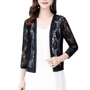 Trendy Weibliche Sommer Top Cover Up Leichte Frauen Casual Spitze Strickjacke Damen Sommer Kurze Top Cover Up Streetwear y6oy #