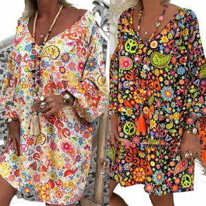 plus Size Dr for Women Clothing 2023 Summer Oversized Sexy Boho Mini Dr Large Size Female Casual Loose Short Skirt Vestido m2Vs#