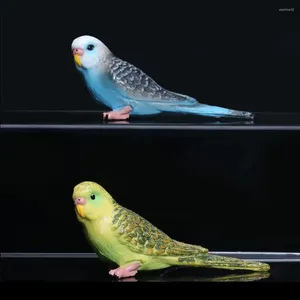 Figurine decorative Emulazione artigianale in plastica Pappagallo Budgerigar Uccello Modello animale Decorazione giocattolo