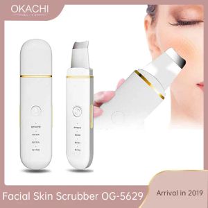 CHARS Professional Ultrasonic Ion Facial Skin Scrubber Electric Exfoliator Por Cleaner Blackhead Borttagning Laddningsbar skönhetsinstruma