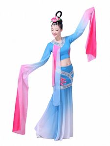 LG VIT SILK SLEEVES DANCER DR CLASSICAL DANCE COLLECTI OF WEI DANS TIBETAN COSTYM JINHG HANFU ELEGANT BARNS Y2L4#