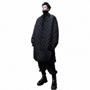 men Padded Cott Shirt Style Jacket Overcoat Male Japan Vintage Streetwear Punk Gothic Thin Parkas Coat Outerwear D4wf#