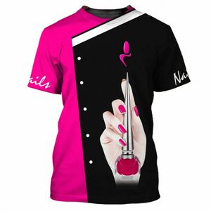 T-shirt da donna per uomo Fi più nuova estate Fi Nail Technician Nome persalizzato T-shirt con stampa 3D Maglietta unisex casual per unghie uniforme c7h7 #