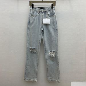 Womens Jeans American Fashion Ied Denim Pants Drop Delivery Apparel Clothing Dhey7