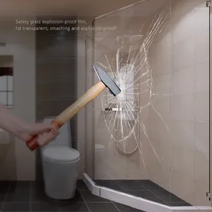 Adesivos de janela 4mil segurança quebra proteção filme de vidro de segurança 200cm transparente autoadesivo para matiz de banheiro