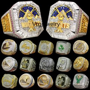 بطولة كرة السلة العالمية الفاخرة مصمم رنين 14K Gold Nuggets Team Jokic Champions Rings for Mens Womens Star Diamond Sport Jewelry