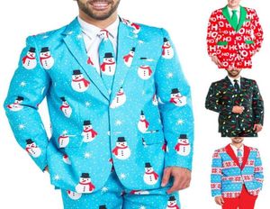 Giacca da uomo di Natale Giacca per adulti Cappotto Costumi di Natale Completo Blazer divertente Giacca da addio al celibato Xmas MXXL 22040972653836512850