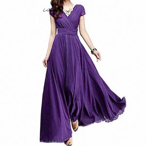 2023 Summer Plus Size 3xl 4xl 5xl Elegantes Chiff Dr Women LG Dres Sexy V-Neck luksus boho wieczor