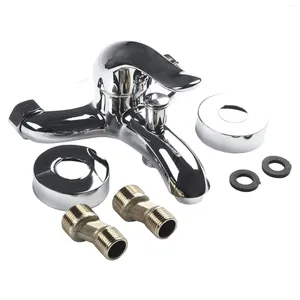 Banyo lavabo musluklar pratik araçlar dayanıklı küvet havzası musluk bağlantı parçaları kitleri modern set gümüş termostatlar üçlü