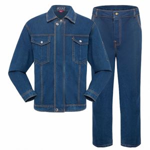 Set di abbigliamento da lavoro in jeans set di fabbrica uniformi di saldatura abito di saldatura Auto -riparazioni Auto Massicenziale Maggiore da lavoro Porter Working Dureble B5CY#