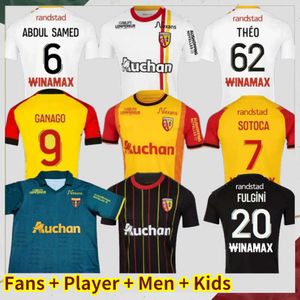 23 24 RC Lens KAKUTA Futebol Jerseys Jogador Versão Maillot Home Amarelo Saint-Barbe Especial OPENDA GANAGO SOTOCA FOFANA Camisa de Futebol 2023 Crianças NOTRE SANG