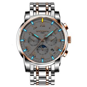 Gentleman Automatic Self-wind Wrist Watch Genuine Carnival Wristwatch Self-luminous Night Light 8799G Men's Tritium Watch325T