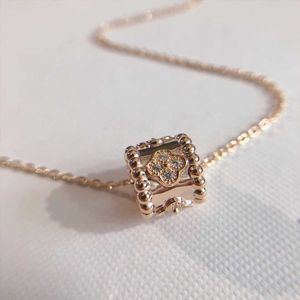 Designer Brand High Version Gloden Fantasy 18K Rose Gold Diamond Lucky Clover Kaleidoscope Necklace
