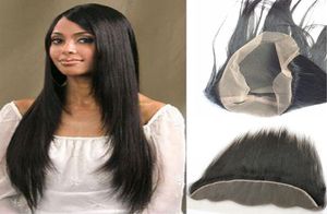 360 spets frontala brasilianska jungfru hår 13x4 frontala stängning 100 obearbetade 8a raka hårförlängningar peruanska malyasiska indian9487454