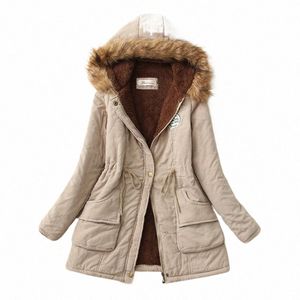 2023 New Autumn Winter Women Cott Jacket Padded Casual Slim Coat Emboridery Hooded Parkas Wadded Warm Overcoat K4TU#