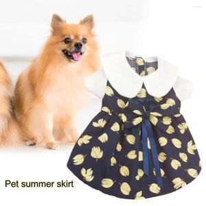 Hundkläder bomull Stylish Two-Bent Cute Pet Kort ärm kjolknapp stängning utomhusförsörjning