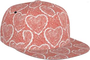 Ball Caps romantyczne Walentynki Baseball Cap Regulowany moda swobodna płaska brzeg Brim Hats dla kobiet mężczyzn