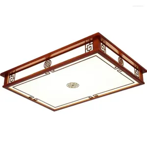 Ceiling Lights Modern Chinese Solid Wood Antique Led Lamp Atmosphere Household Living Room Dining Study Bedroom Style