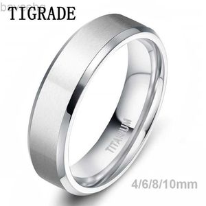 Wedding Rings Tigrade 4/6/8/10mm Silver Color Mens Titanium Ring Brushed Man Wedding Band Engagement Rings Male Jewelry Couple anel feminino 24329