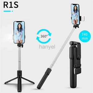 Selfie Monopods R1S R1 Bluetooth Selfie Stick With Fill Light Remote Shooting Photography Video 740mm Telescopic Tripod Stand For Cellphones 24329