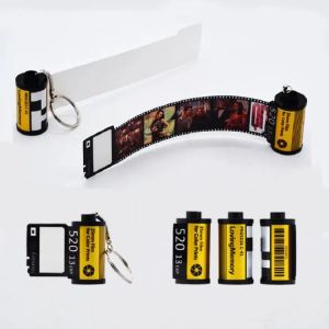 Sublimation Memory Film Keychain Home Camera Roll Blank Keyrings DIY Anniversary Gifts 0329