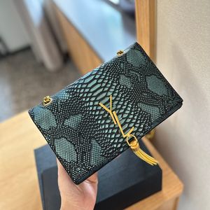 luxury wallet designer evening bag alligator print genuine leather trendy high quality crossbody bag shoulder bag versatile chain bag tassel small square bag