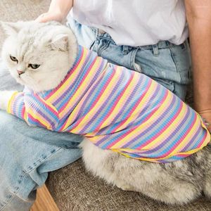 Dog Apparel Winter Sweaters Stripe Pattern Dogs Cats Knitted Sweater Thickened Two-legged Round Neck Puppy Pullover Pet Clothes For Home