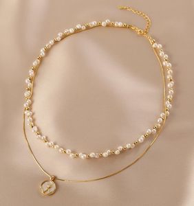 2024 Luxury brand S Pearl Double-layered necklace with chain all over the sky star female Joker simple clavicle charm necklace designer jewelry Gift women no box