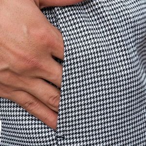 Män slitstarande stugkläder med Houndstooth-hudvänlig kock Casual Uniform Chef Pant Pants Work Waiter Baggy i6se#