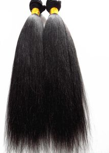 Brazylijskie światło Yaki Weft Human Virgin Remy Hair Hair Extensions Ungrentsed Natural Brown Jet Black Color3480321