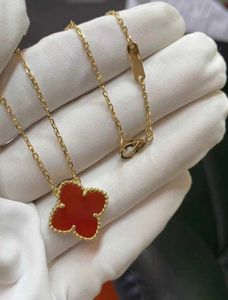 Designer Brand High Version Van Four Leaf Grass Necklace Single Flower Natural Fritillaria Agate Pendant Classic Double Sided Lucky Collar Chain