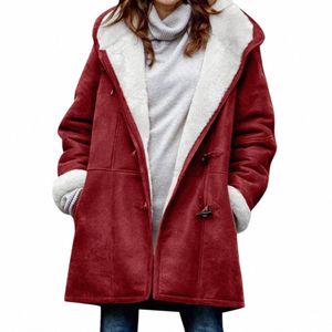 2023 NEW FI LG WINTER COAT女性服ウールライナーフード付きパーカースリム