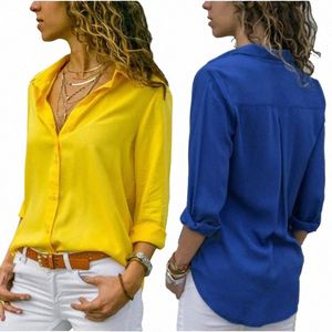 spring/ Autumn Casual Blouse Lg Sleeve Elegant Mujer Tops Single Row Butt Camisa Clothes Streetwear Women Black Red Shirt e34Q#