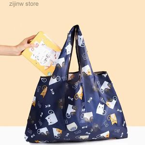 Other Home Storage Organization Thickened Cartoon Foldable Portable Supermarket Shopping Bag Grocery Bag Vegetable Bag Large Capacity Ecofriendly Handbag Y2403