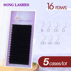 Eyelashes SONG LASHES Wholesale Price Eyelash Extensions for Salon and Pofessional Nature and Soft Thin Tip Pure Black Easy Pick up