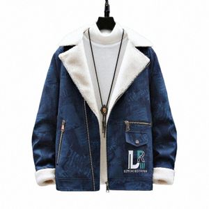 2021 New Faux Leather Lapel Warm Coat Outwear Winter Polar Fleece Jackets Men Plus Size Lg Sleeve Composite Parkas Winter Sale w3Ku#