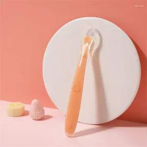 Skedar Auxiliary Spoon Soft Silicone Baby Care Childrens Säker lämplig för spädbarn under 4 månaders bordsartiklar