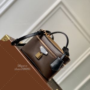 10a toppkvalitetsdesigner kosmetisk väska 19 cm äkta läder axelväska lady handväska med låda l245