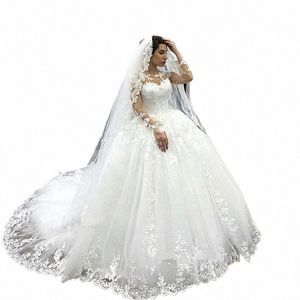 Nuoxifang Elegant LG Sleeves بالإضافة إلى حجم الزفاف DR WHITE ROBE DE MARIEE 2024 DELIQUES LACE BRIDAL VESTIDO DE NOVIAS 11FB#