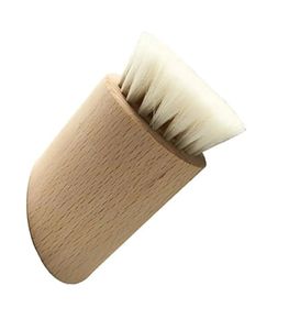 Natural Goat Hair Wooden Face Cleaning Brush Wood Handle Facial Cleanser Blackheads Nose Scubber Baby brushes