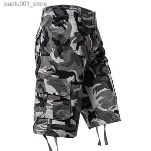Men's Shorts Camouflage shorts for mens new camouflage goods shorts loose casual outdoor sports half pants side pockets hiking shorts Q240329